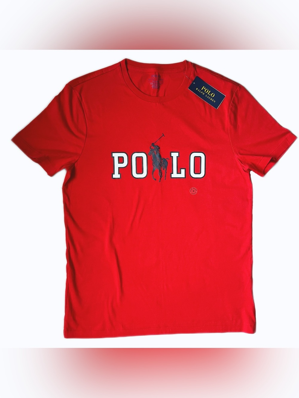 Polo Ralph Lauren Men’s Red Custom Slim Fit Logo T-Shirt Crewneck Short Sleeve M